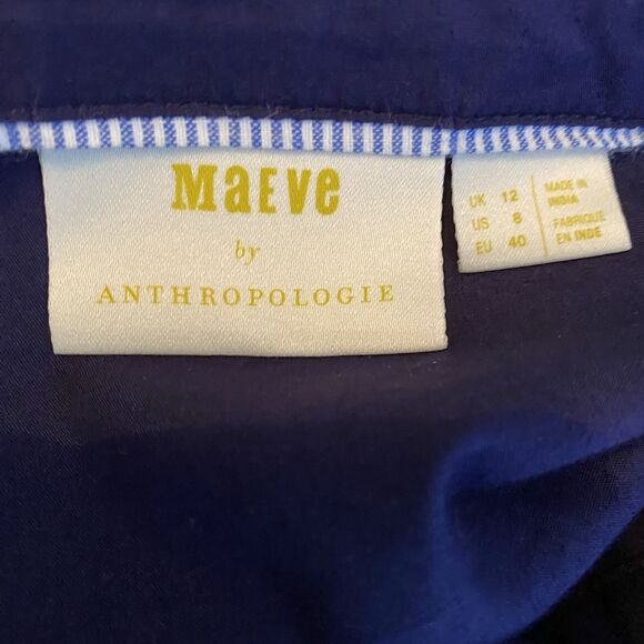 Maeve Sonja Embroidered Blue Top sz 8 - Picture 8 of 10